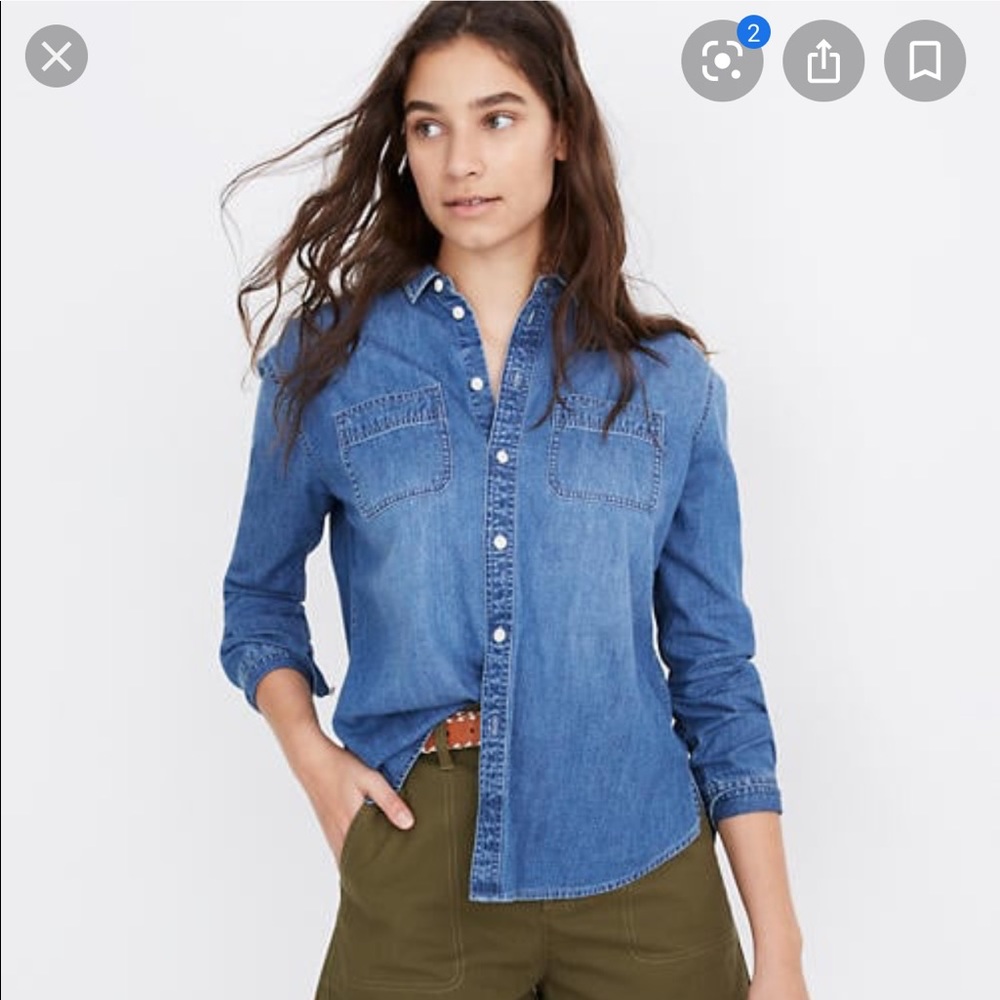 Madewell Blue Denim Button-Down Shirt